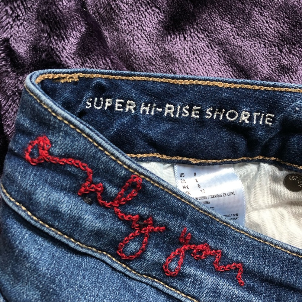 American Eagle denim short with zipper detail